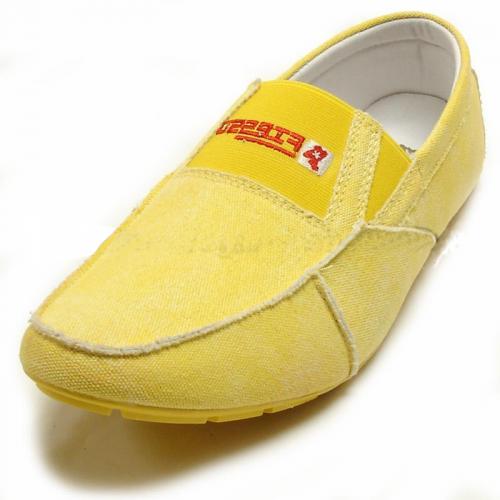 Fiesso Yellow Fabric Casual Loafer Shoes FI2115